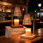 Bedside lamp with melting wax lamp