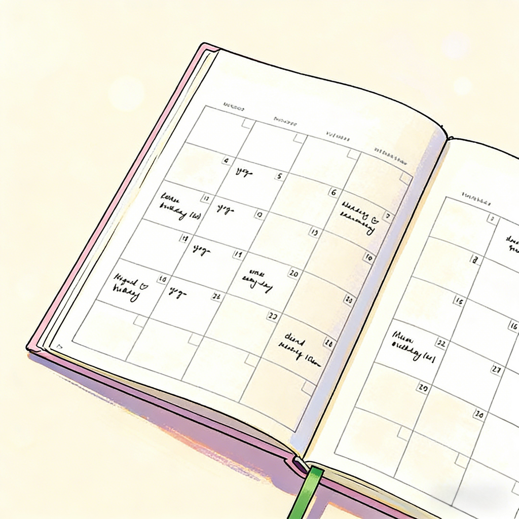 Productivity Planner-Flower pendant