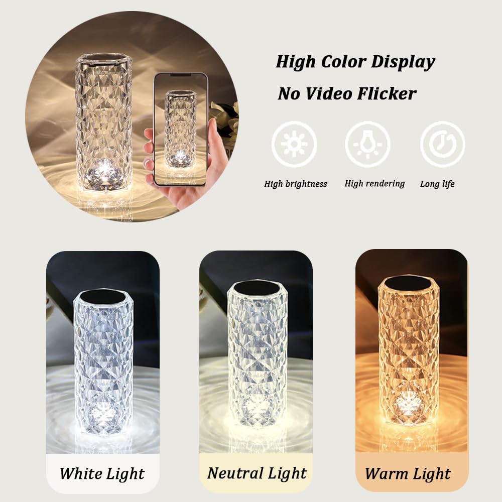Crystal RGB Night Light with Remote & Touch Control