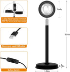 Sunset Projector Light, Rotating USB LED Lamp for Photography, Parties & Bedroom