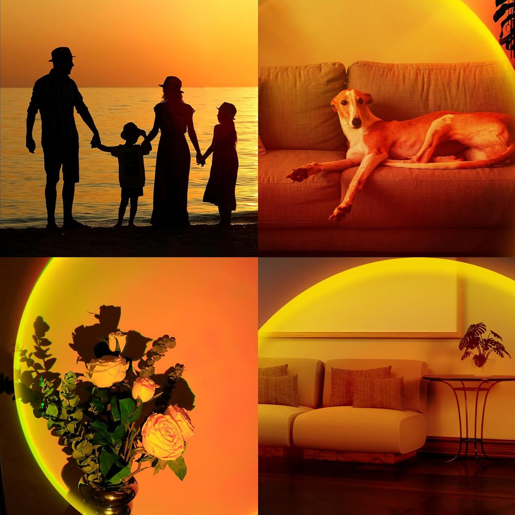 Sunset Projector Light, Rotating USB LED Lamp for Photography, Parties & Bedroom