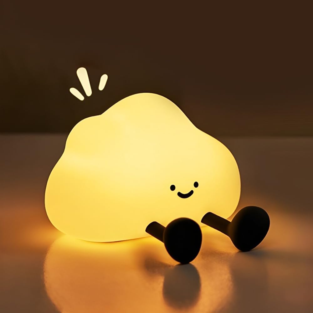 Cute Cloud Night Light, USB Rechargeable Touch Lamp