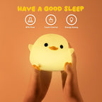 Cute Bean Duck Night Light, Squishy Dimmable Rechargeable Touch Lamp Toy