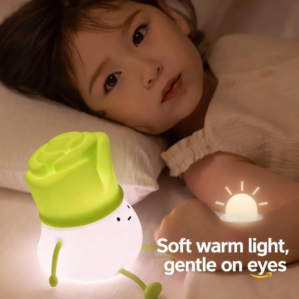 Chive Night Light, Rechargeable Silicone Lamp with Phone Stand & Timer