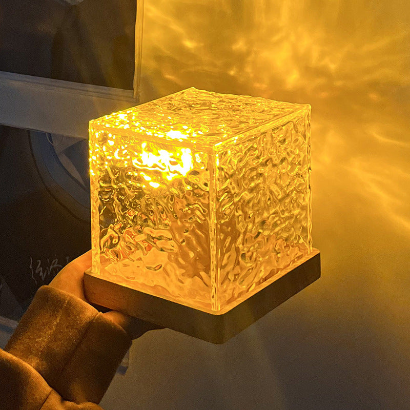 Ocean Wave Projection Light, 16-Color LED Cube Lamp with Remote