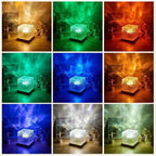 Ocean Wave Projection Light, 16-Color LED Cube Lamp with Remote