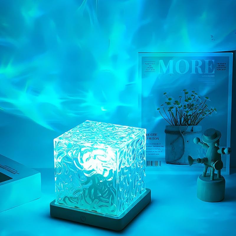 Ocean Wave Projection Light, 16-Color LED Cube Lamp with Remote