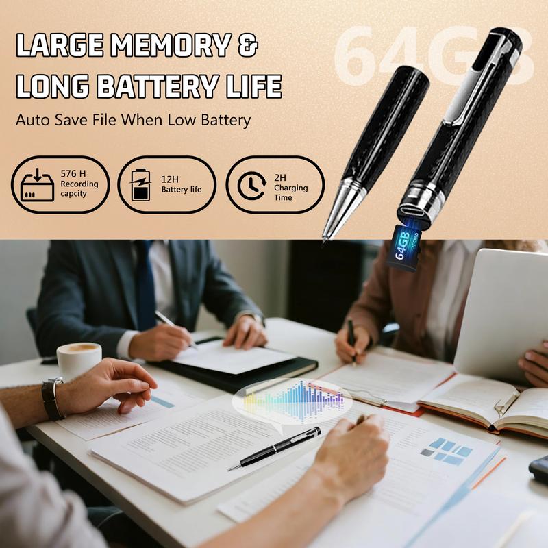 64GB Ultra Hidden Voice Recorder – One-Touch, 20H Battery, Noise Reduction, OTG Included