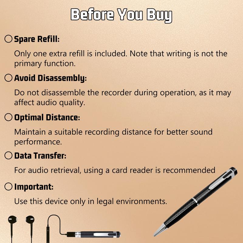 64GB Ultra Hidden Voice Recorder – One-Touch, 20H Battery, Noise Reduction, OTG Included