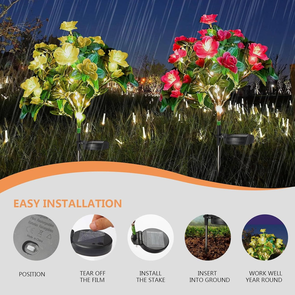 🔥Last Day 50% OFF-LED Solar Flower Lights Rhododendron Outdoor Simulated Flower Lamp